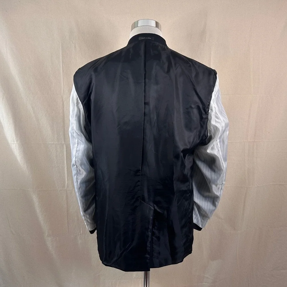 Michael Kors 46R Blazer Wool Blend Black Silver Two Button Lined Vented Formal